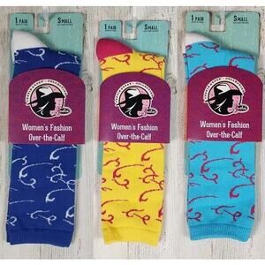 NWT Justin Boots Fashion Cushioned Sole Over The Calf Socks Women's Size Small